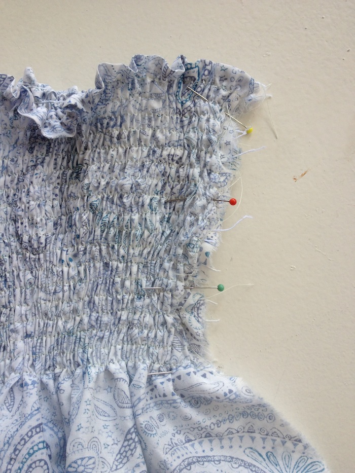 Shirring Pleats fabric manipulation